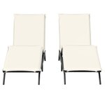 vidaXL Chaises longues avec coussins lot de 2 noir résine tressée
