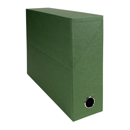 Boîte de classement carton toilé exacompta dos 12 cm verte - lot de 5