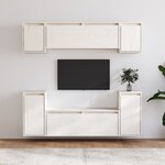 vidaXL Meubles TV 6 Pièces Blanc Bois massif de pin