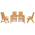 vidaXL Ensemble de salle à manger pour jardin 5 Pièces Marron