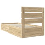 vidaXL Cadre de lit avec tiroir Sonoma Chêne et Argent 75 x 190 cm