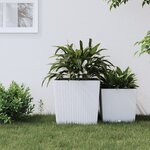 vidaXL Jardinière et intérieur amovible blanc 37 /64 L rotin PP