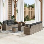 vidaXL Ensemble de canapé de jardin 10 Pièces Gris polyrotin