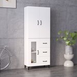 vidaXL Buffet haut Blanc 69 5x34x180 cm Bois d'ingénierie