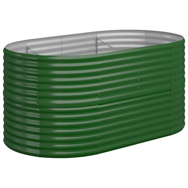 vidaXL Lit surélevé de jardin Acier enduit de poudre 152x80x68 cm Vert