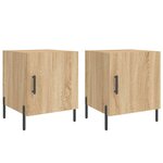 vidaXL Tables de chevet 2 Pièces chêne sonoma 40x40x50 cm bois ingénierie