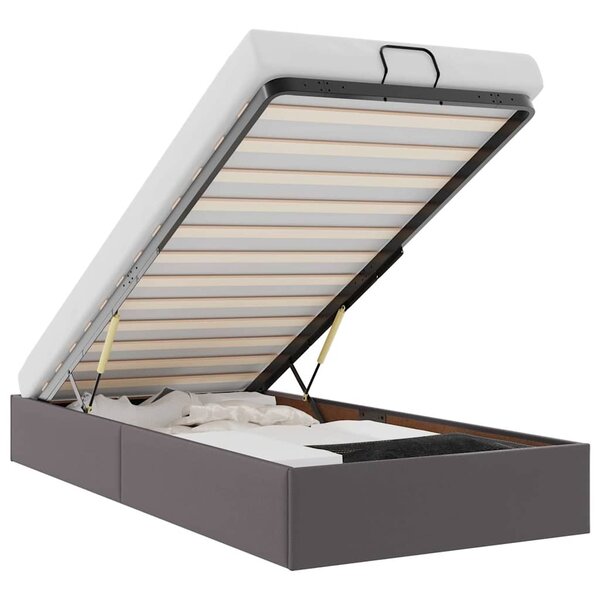 vidaXL Cadre de lit ottoman sans matelas gris 100x200 cm similicuir