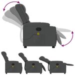 vidaXL Fauteuil inclinable de massage gris foncé tissu