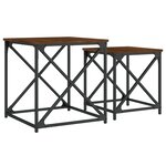 vidaXL Tables basses gigognes 2 Pièces chêne marron bois d'ingénierie