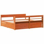 vidaXL Cadre de lit sans matelas cire marron 200x200cm bois pin massif