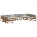 vidaXL Ensemble de canapés d'extérieur 10 pc Gris Naturel et Clair