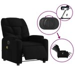 vidaXL Fauteuil de massage inclinable électrique Noir Tissu