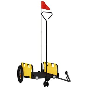 vidaXL Remorque de vélo jaune tissu oxford et fer