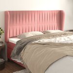 vidaXL Tête de lit avec oreilles Rose 163x23x118/128 cm Velours