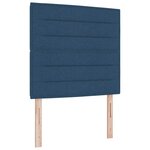 vidaXL Lit à ressort LED avec matelas Bleu 90 x 200 cm tissu