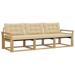 vidaXL Ensemble de canapés d'extérieur 3 pc Blanc et Beige