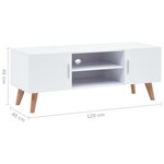 Vidaxl meuble tv blanc 120x40x46 cm mdf