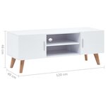 vidaXL Meuble TV Blanc 120x40x46 cm MDF