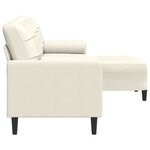 vidaXL Canapé à 3 places avec repose-pieds Crème 210 cm Velours