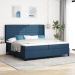 Lit à ressort avec matelas et LED bleue 200x200 cm en tissu