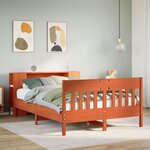 vidaXL Lit bibliothèque sans matelas cire marron 120x190cm pin massif