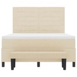 vidaXL Lit à ressorts avec matelas Crème 160 x 200 cm tissu