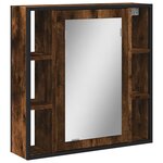 vidaXL Armoire à miroir de salle de bain chêne fumé bois d’ingénierie