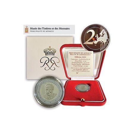 Pièce de monnaie 2 euro commémorative Monaco 2023 BE – Rainier III