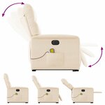 vidaXL Fauteuil inclinable de massage électrique beige microfibres
