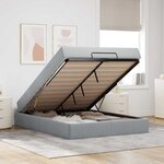 vidaXL Cadre de lit avec matelas Gris clair 140 x 200 cm tissu