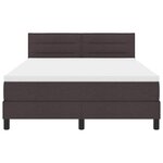 vidaXL Lit à ressorts avec matelas Marron foncé 160 x 200 cm tissu