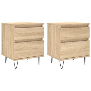vidaXL Tables de chevet 2 Pièces chêne sonoma 40x35x50 cm bois ingénierie