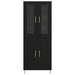 vidaXL Haut Armoire 2 Pièces Chêne noir Bois d'ingénierie