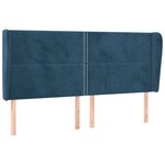 vidaXL Tête de lit avec oreilles Bleu foncé 163x23x118/128 cm Velours