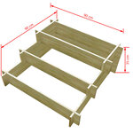 vidaXL Jardinière à 3 niveaux 90 x 90 x 35 cm Bois imprégné
