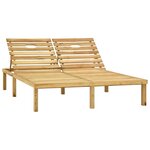 vidaXL Chaise longue double et coussins rouge Bois de pin imprégné