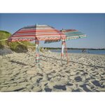 EZPELETA Parasol de plage Fold - Ø 180 cm - Rayé vert Socle non inclus