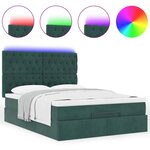 vidaXL Cadre de lit ottoman avec matelas vert foncé 140x200 cm velours