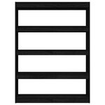vidaXL Bibliothèque/Séparateur de pièce Noir 100x30x135 5cm Pin massif