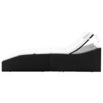 vidaXL Chaise longue avec coussin Résine tressée Noir