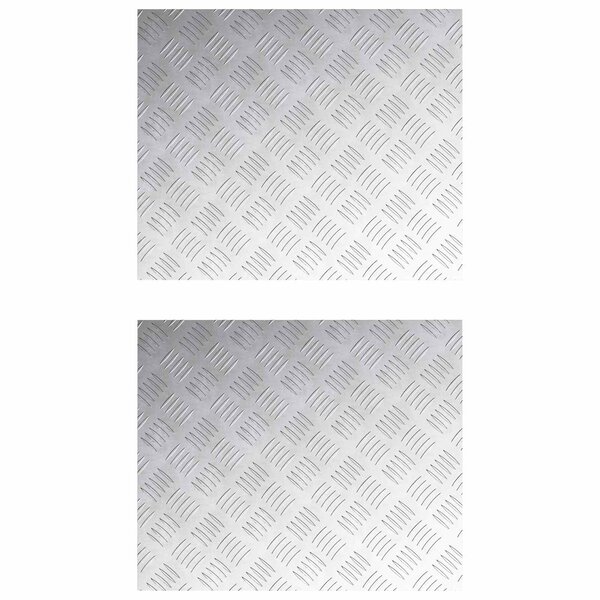 vidaXL Nez de marche Rectangulaire 2 Pièces Argenté 60 x 50 cm Aluminium