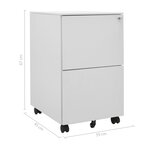 vidaXL Classeur mobile Gris clair 39x45x67 cm Acier