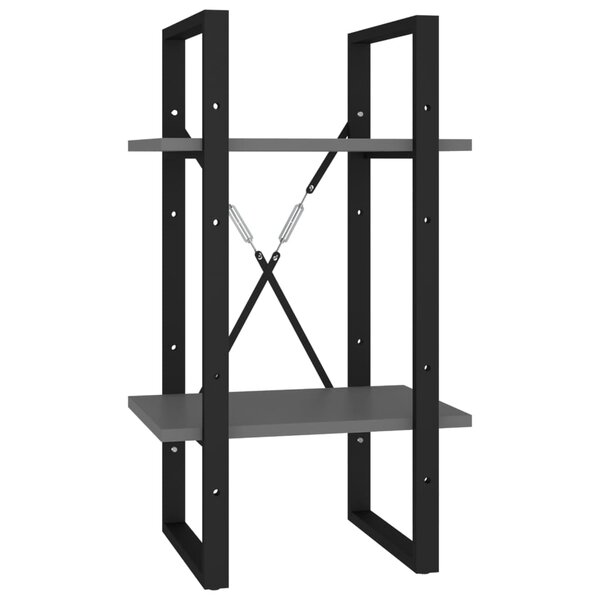 vidaXL Bibliothèque à 2 niveaux gris 40x30x70 cm bois d'ingénierie