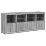 vidaXL Buffet avec lumières LED sonoma gris 163x37x67 cm
