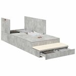 vidaXL Cadre de lit avec rangement Gris béton 100 cm Bois d'ingénierie