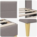 vidaXL Cadre de lit avec tête de lit Taupe 160 x 200 cm Tissu