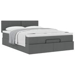 vidaXL Lit ottoman avec matelas gris foncé 140x200 cm tissu