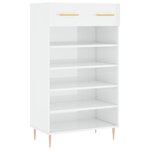 vidaXL Armoire à chaussure Blanc brillant 60x35x105 cm Bois ingénierie