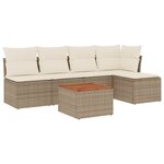 vidaXL Salon de jardin avec coussins 6 Pièces beige résine tressée