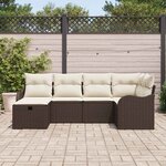 vidaXL Ensemble de canapé de jardin 6 Pièces Marron Poly rotin